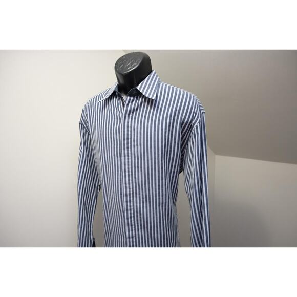 English Laundry Dress Shirt Striped Snap Cuff Long Sleeve Mens Size XL - Picture 5 of 15